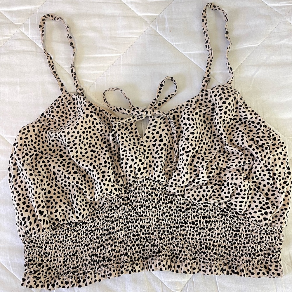 Leopard Print Cropped Cami Top